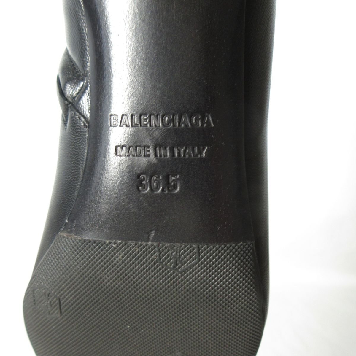 美品 BALENCIAGA バレンシアガ BB金具 キルト サイドジップ ポインテッドトゥ ショートブーツ 591026 サイズ36.5 約23.5cm ブラック 092_画像7