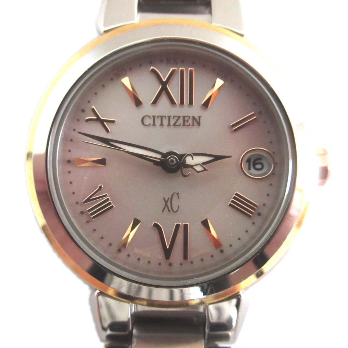 完成品 XC シチズン CITIZEN 美品 クロスシー ピンク文字盤 H058