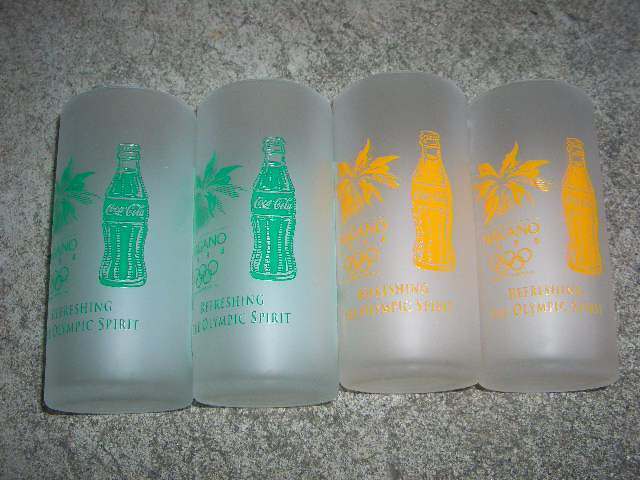 コカコーラ ノベルティー グッズ 長野オリンピック 1998 グラス ガラス コップ 未使用 /4つセット/460_画像3
