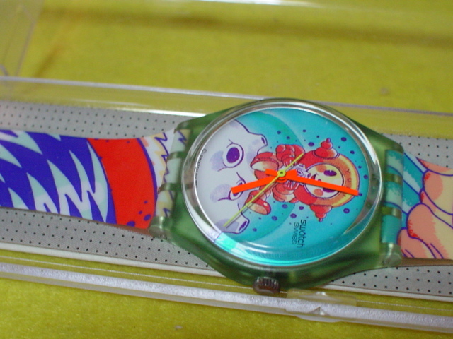珍品 デザイン SWATCH SWISS スペースマン デザイン 腕時計 ケース付 未使用品の画像1