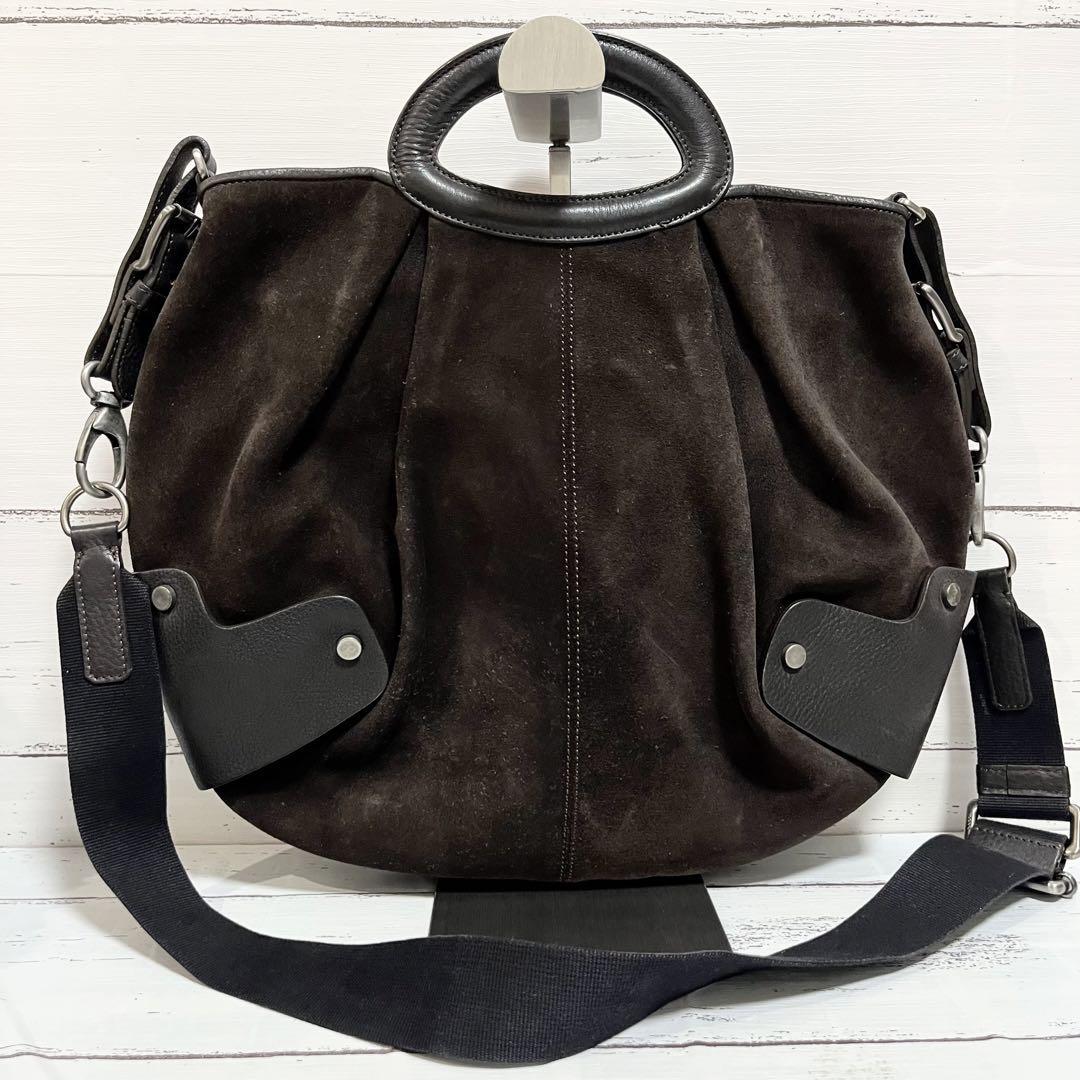 高級美品　MARNI マルニ 2WAY　ショルダーバッグ ハンドバッグ バルーン トップハンドル レディース A4 スエード_画像3