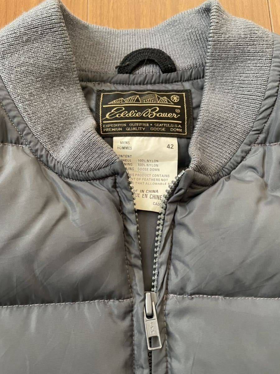 【レアカラー】エディーバウアー　ダウンベスト　黒タグ　サイズ42 チャコールグレー　eddie bauer 80s 90s_画像3