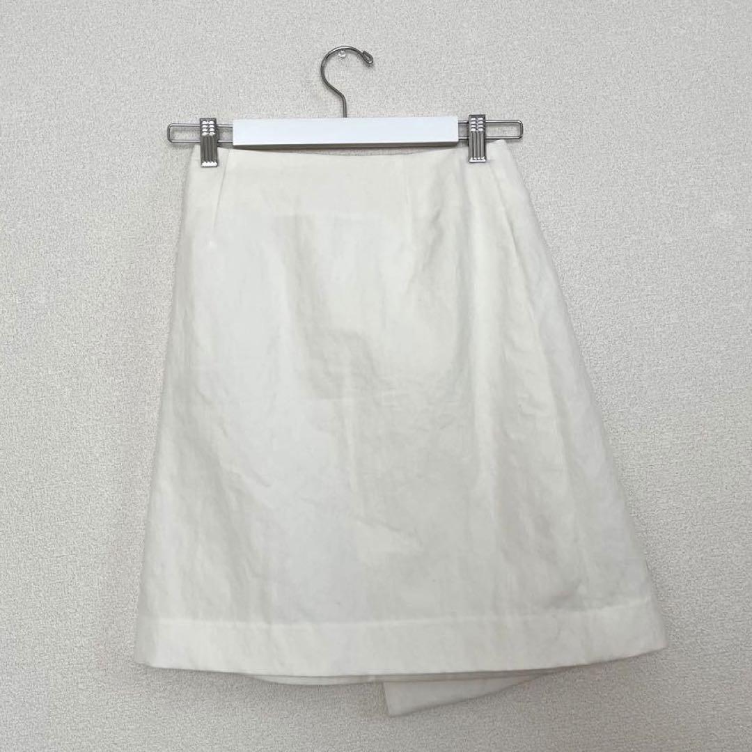 高級婦人服 訳ありお安く☆IENA イエナ ラップスカート コットン ホワイト cotton white skirtの画像2