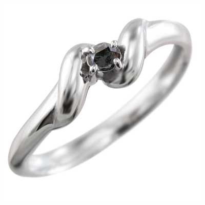 高質で安価 プラチナ900 指輪 1粒 石 4月の誕生石 ブラックダイヤ