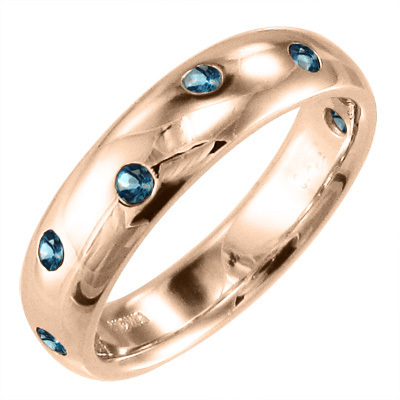 指輪 ブルートパーズ(青) 18金ピンクゴールド
