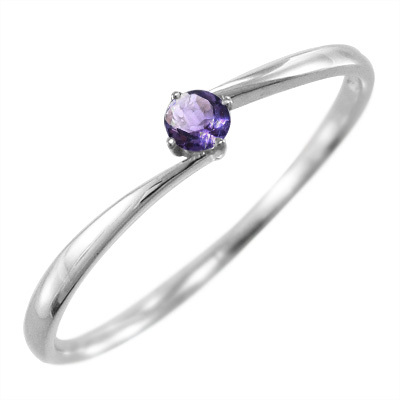 指輪 Pt900 1粒 石 アメジスト(紫水晶) 2月誕生石_画像1