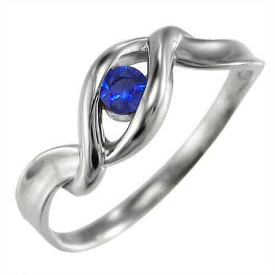 独特な店 指輪 1粒 石 ブルーサファイア 9月の誕生石 プラチナ900