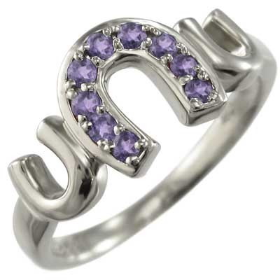 新作グッ アメシスト(紫水晶) 指輪 2月誕生石 白金（プラチナ）900