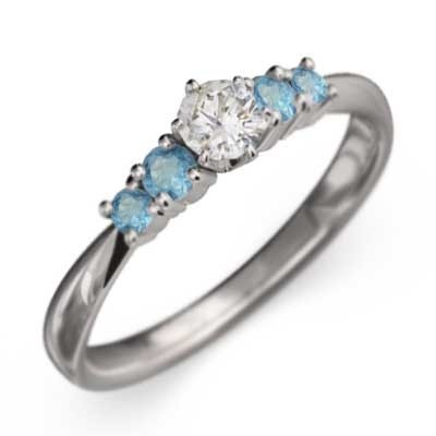 ブランド雑貨総合 白金（プラチナ）900 指輪 天然ダイヤモンド ブルー