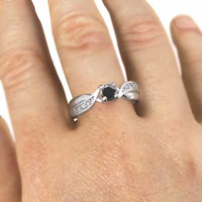 プラチナ900 オーダーメイド 結婚指輪 にも ブラックダイヤモンド 天然ダイヤモンド 中央石約3.8mm_画像2