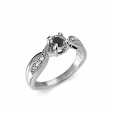 プラチナ900 オーダーメイド 結婚指輪 にも ブラックダイヤモンド 天然ダイヤモンド 中央石約3.8mm_画像4