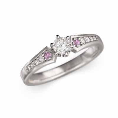 低価格 婚約指輪 ピンクサファイア 9月の誕生石 プラチナ900 ピンク