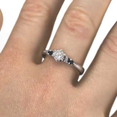 オーダーメイド 結婚指輪 にも ブラックダイアモンド 天然ダイヤモンド Pt900 4月の誕生石_画像2