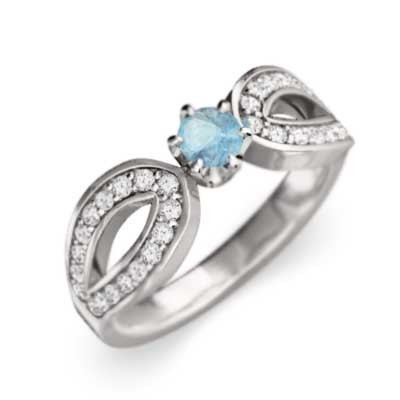 指輪 ブルートパーズ 天然ダイヤモンド 11月誕生石 プラチナ900