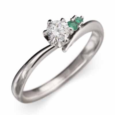 新作 ブライダル 婚約 白金（プラチナ）900 エメラルド 5月の誕生石 天然ダイヤモンド エメラルド