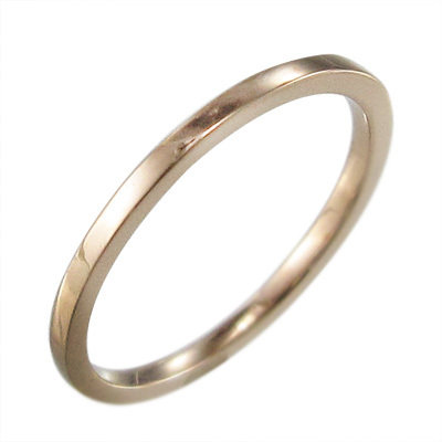 有名な高級ブランド k10ピンクゴールド 約1.4mm幅 地金 平らな指輪