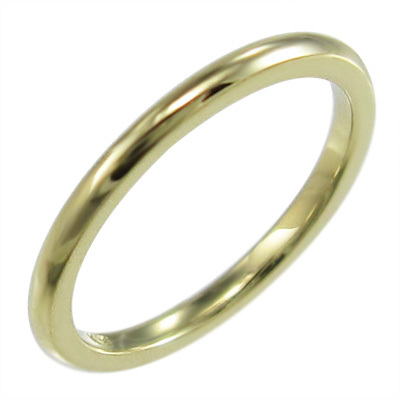 人気商品の 丸い 指輪 地金 18金イエローゴールド 約1.4mm幅 イエローゴールド
