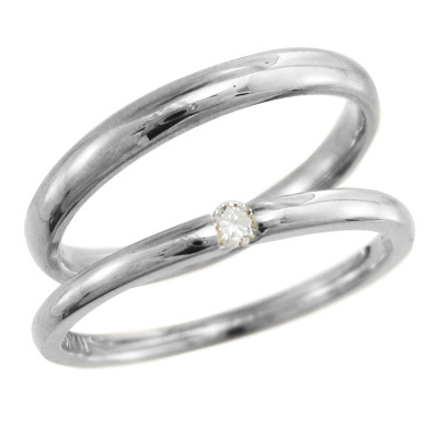 ペア 指輪 婚約 ブライダル にも プラチナ900 1粒 石 ダイヤモンド 4月誕生石