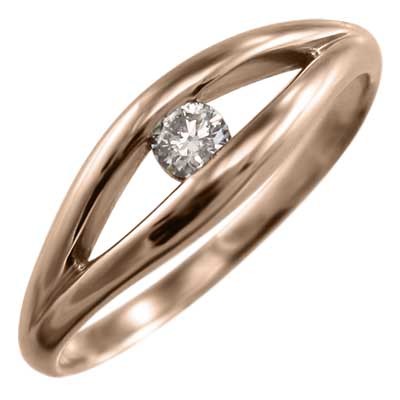 限​定​販​売​】 k10ピンクゴールド リング 結婚指輪にも 一粒石 天然
