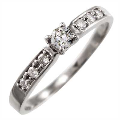 リング 結婚指輪 にも ダイヤモンド 10kホワイトゴールド 4月誕生石