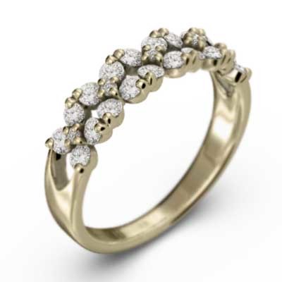 指輪 k10イエローゴールド デザイン フラワー ダイアモンド 4月誕生石
