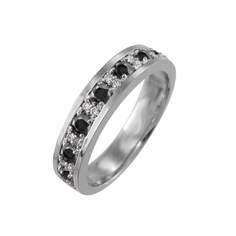 一番人気物 天然ダイヤモンド ブラックダイヤ(黒ダイヤ) 指輪 4月誕生石 プラチナ900 イエローゴールド台