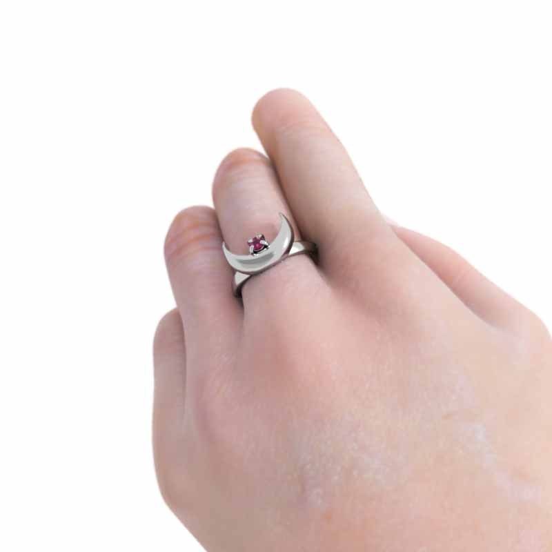 指輪 ムーン 1粒 石 ルビー プラチナ900 7月の誕生石 - www.bloemhof.cw