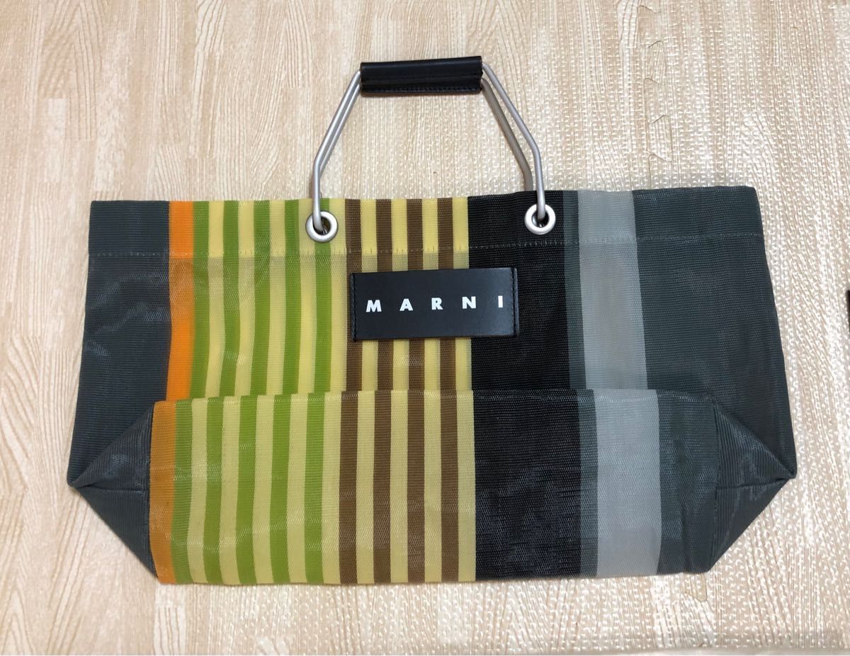 MARNI マルニストライプ バッグ ミニ マルチグレー