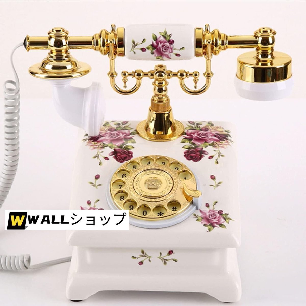 アンティーク電話機 517S レトロ電話 装飾電話機 陶磁器 ビンテージ電話 ヨーロッパ風 固定電話機 骨董品 クラシック電話機 回転ダイヤル式