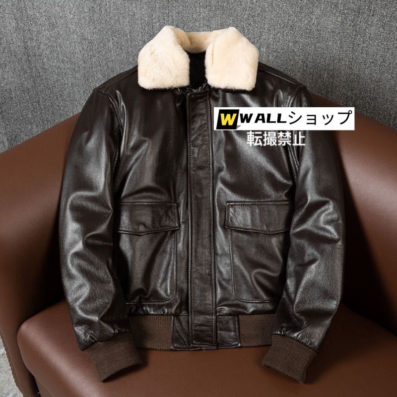 牛革　レザージャケット　高品質　M～5XLサイズ選択可能　牛革　防寒