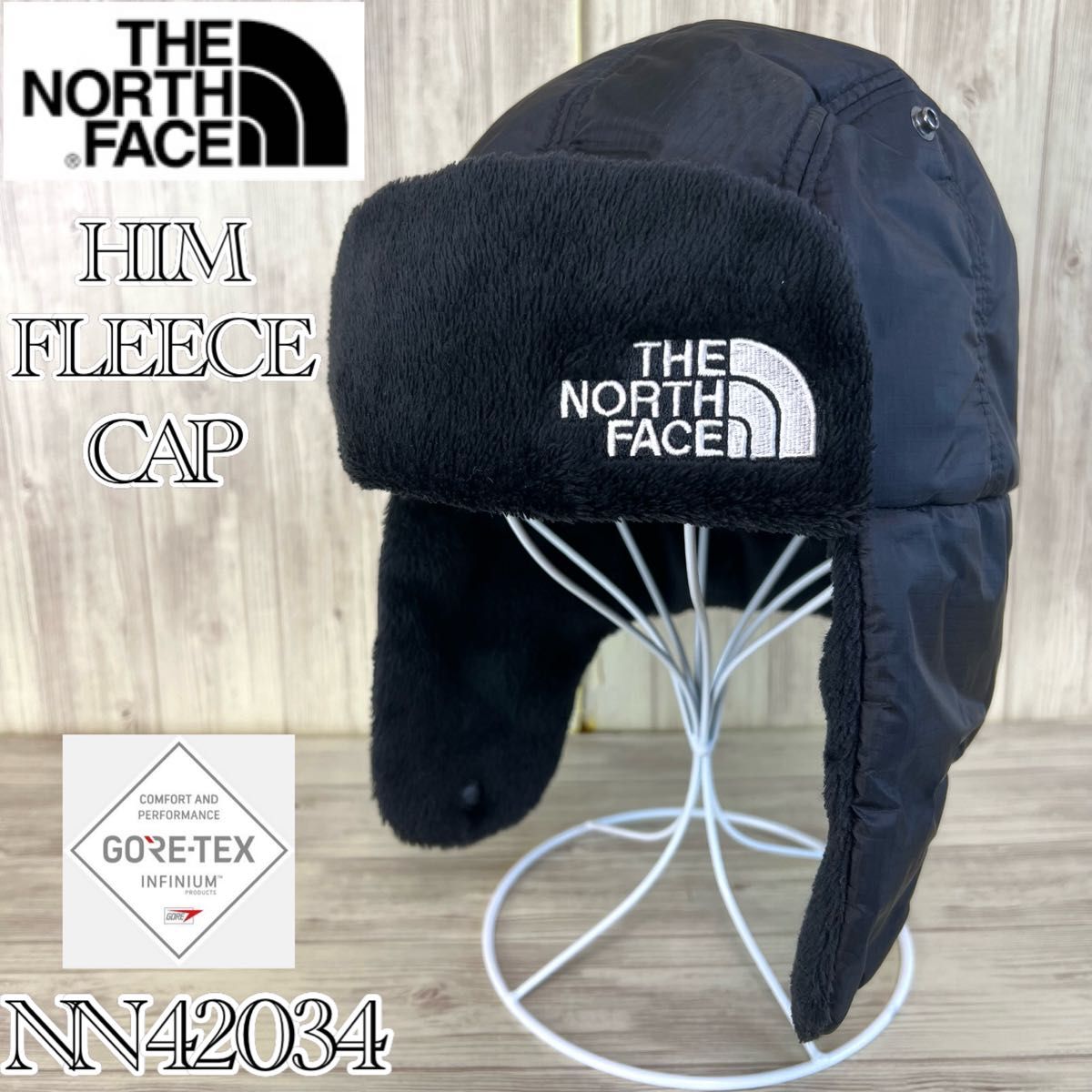 【希少レア】THE NORTH FACE HIM FLEECE CAP ノースフェイス ヒムフリースキャップ 黒 NN42034