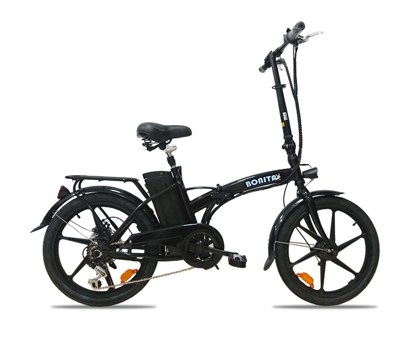 36V版大容量リチウムバッテリー搭載 モペット型 電動自転車 ボニータ20 (BONITA-20）20インチ 黒_画像1