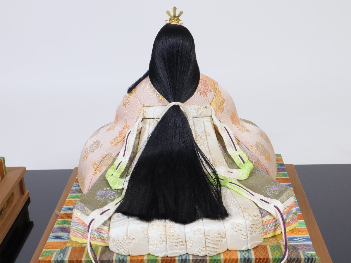 真多呂 作 伝統的工芸品 「本金 建春雛」 木目込人形 雛人形 親王飾り 内裏雛 平飾り 三月飾り 日本人形の画像9