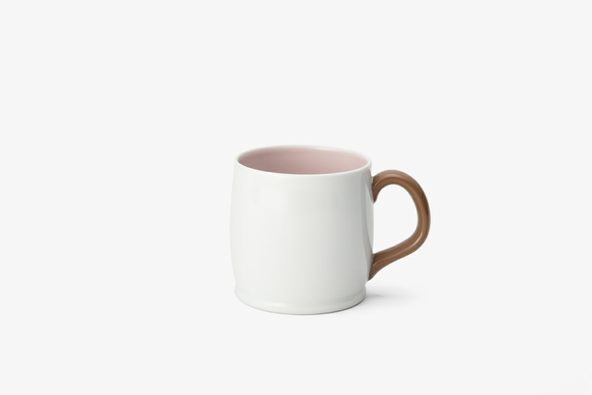深川製磁 樽型 ローズドラジェ ピンク　マグカップ(白×ピンク色)