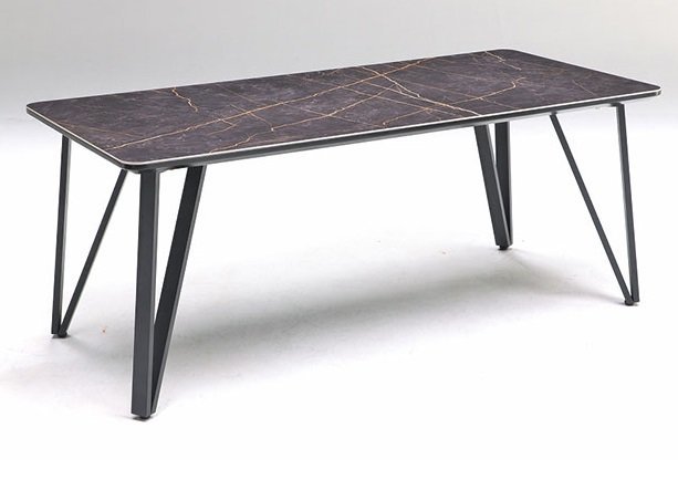 セラミックダイニングテーブル 北欧 おしゃれ モダン ダイニングテーブル　2色対応 幅180 ホワイト　石目柄　ブラック　スチール脚