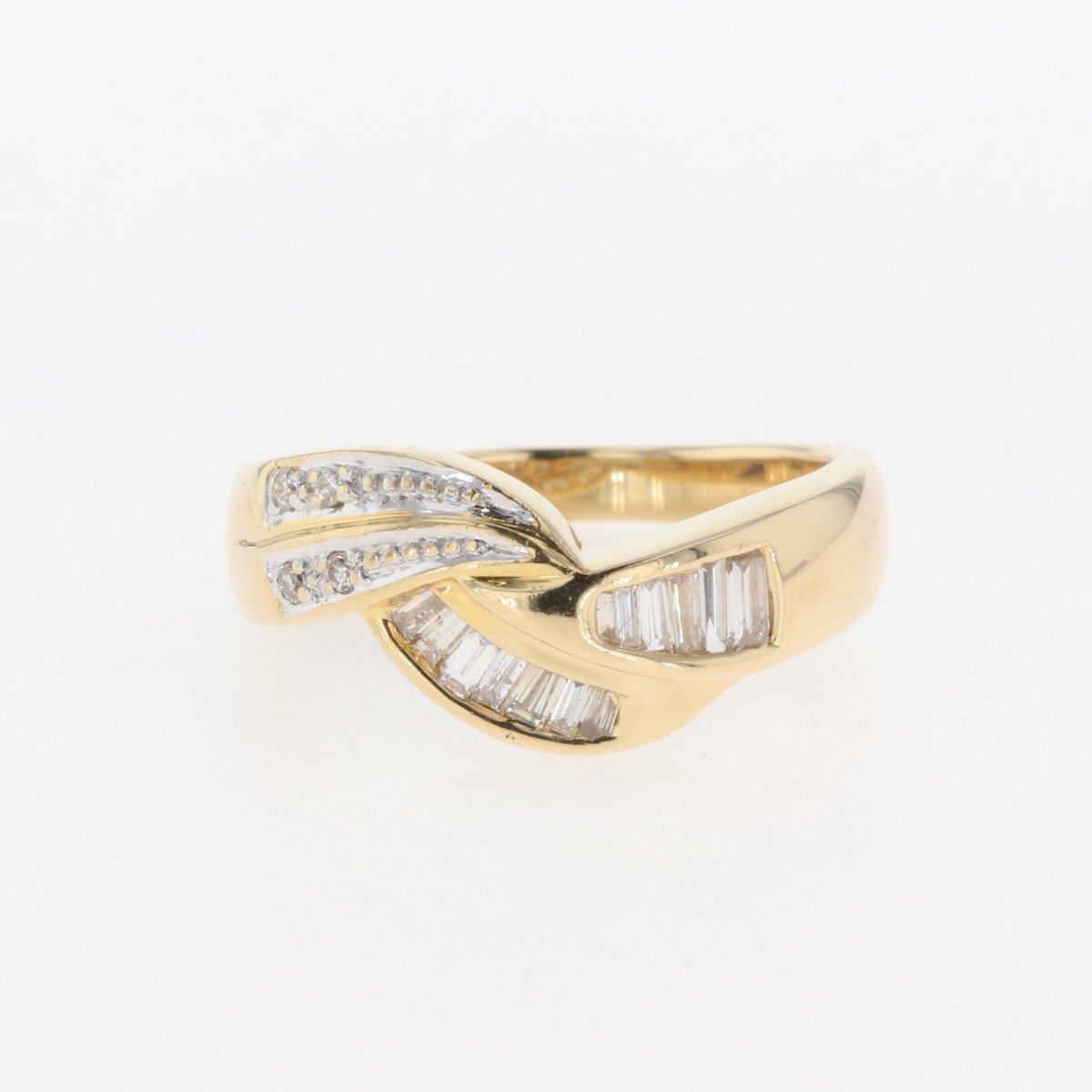 人気ブランドを メレダイヤ デザインリング K18 イエローゴールド 指輪