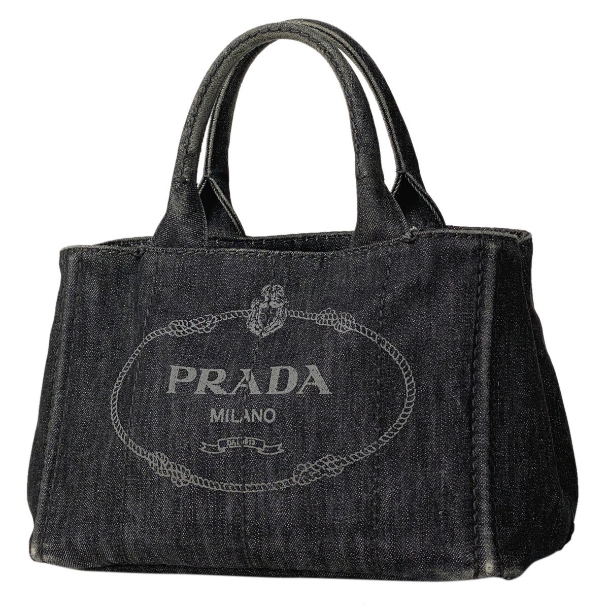 人気定番の デニム トートバッグ ハンドバッグ カナパトート PRADA