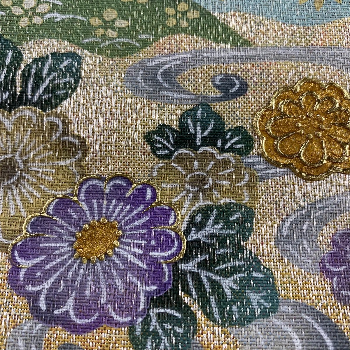 正規販売店】 松竹梅 秀品 美品 袋帯 草花 【中古】 正絹 お太鼓柄