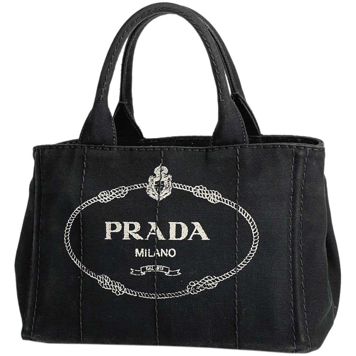 品質が キャンバス ハンドバッグ トート カナパ PRADA プラダ ネロ