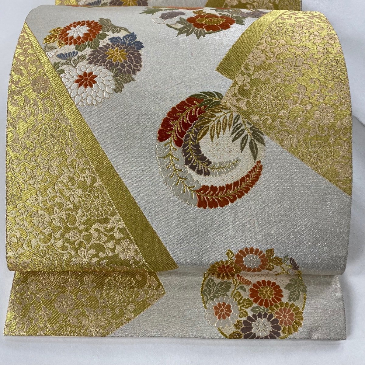 初回限定お試し価格】 花丸文 秀品 美品 袋帯 花唐草 【中古】 正絹 六