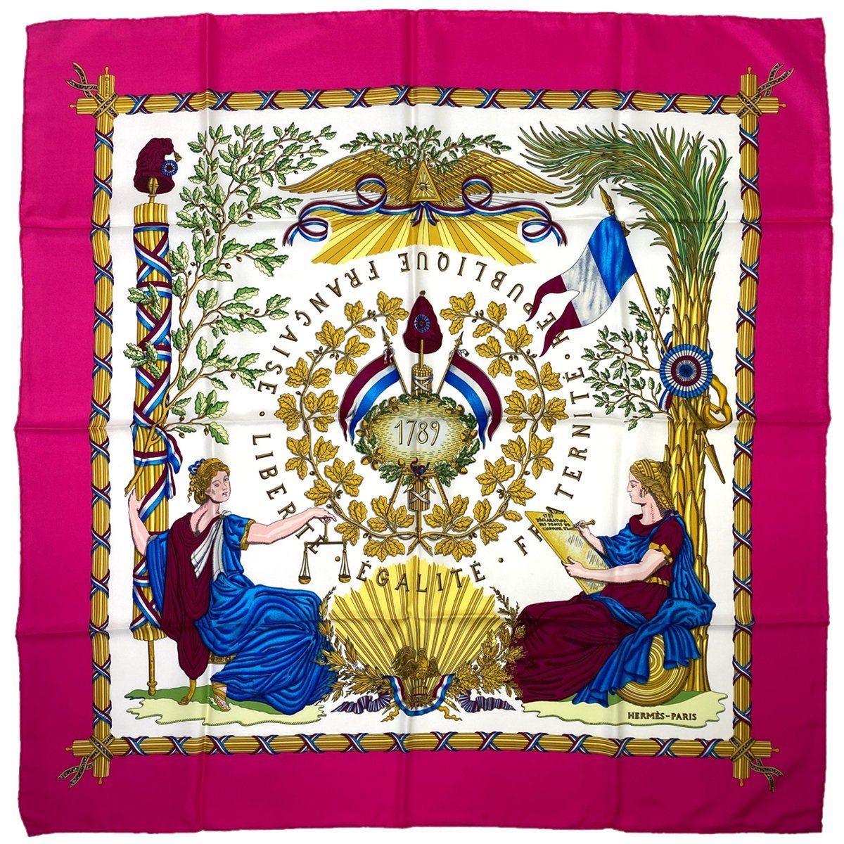 リアル シルク スカーフ 1789年フランス革命を記念して カレ90 HERMES