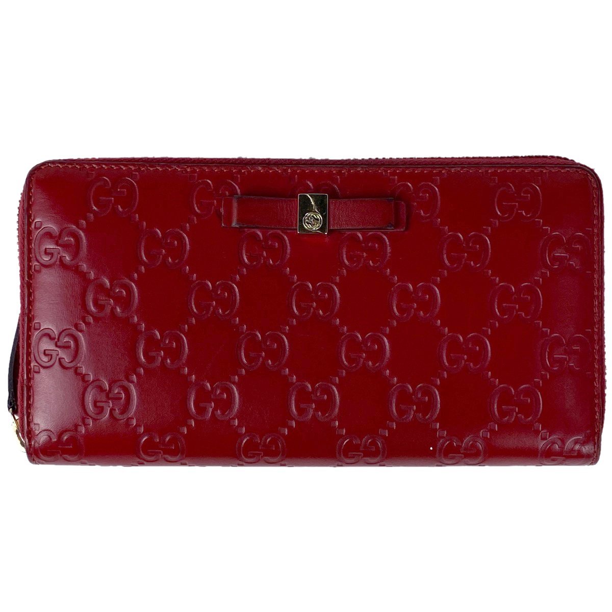 再入荷】 ラウンドファスナー グッチシマ GUCCI グッチ 長財布 【中古