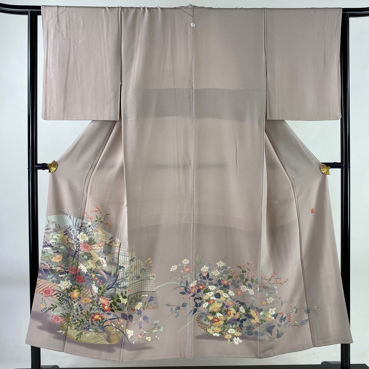 男女兼用 S 裄丈63.5cm 身丈151cm 色留袖 袷 【中古】 一つ紋 秀品 美