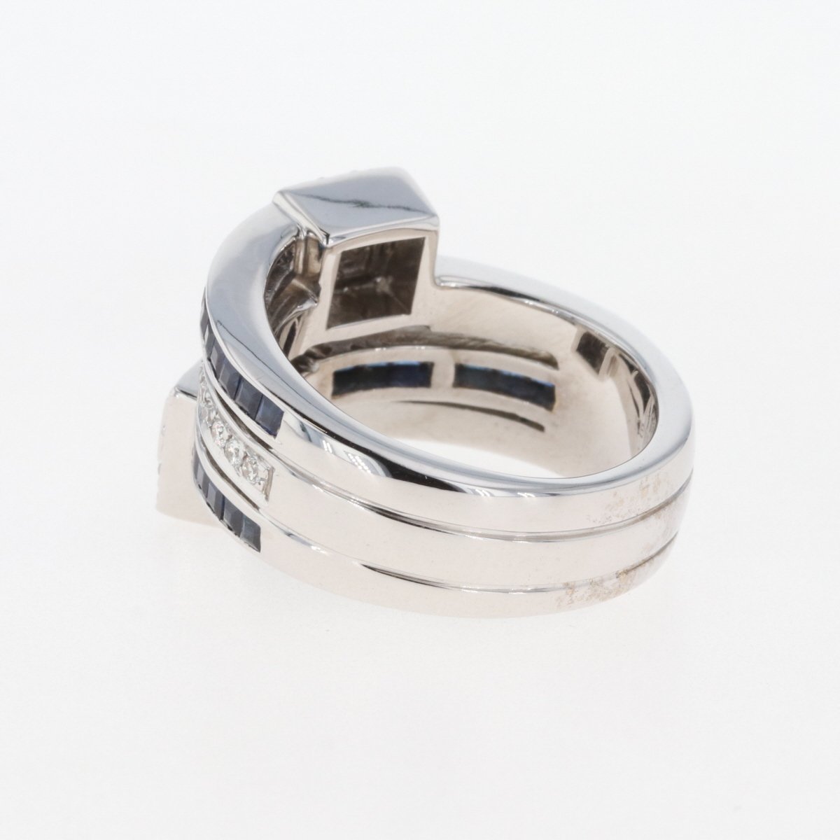 超可爱の サファイア WG 12.5号 リング 指輪 メレダイヤ ホワイト