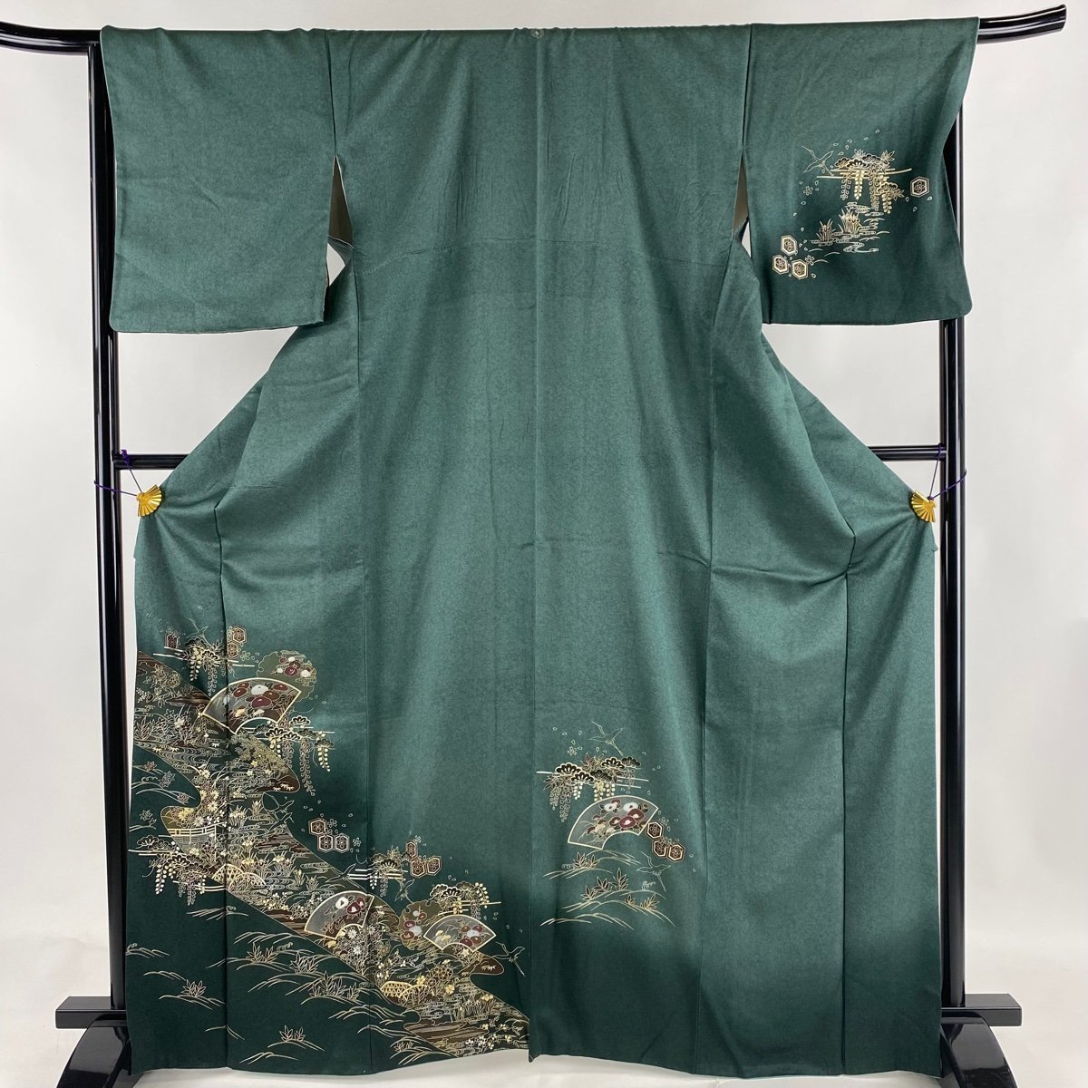 品質一番の M 裄丈68cm 身丈166.5cm 付下げ 袷 【中古】 一つ紋 秀品