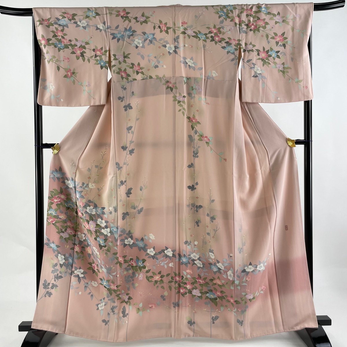 新しいブランド ぼかし 草花 落款 袷 M 裄丈66cm 身丈163cm 訪問着 薄