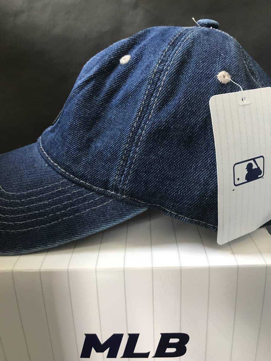 海外セレブ御用達★MLB BOSTONレッドソックス★ハイブランドビンテージデニムベルトバックキャップ帽子★ブルーデニム_画像3