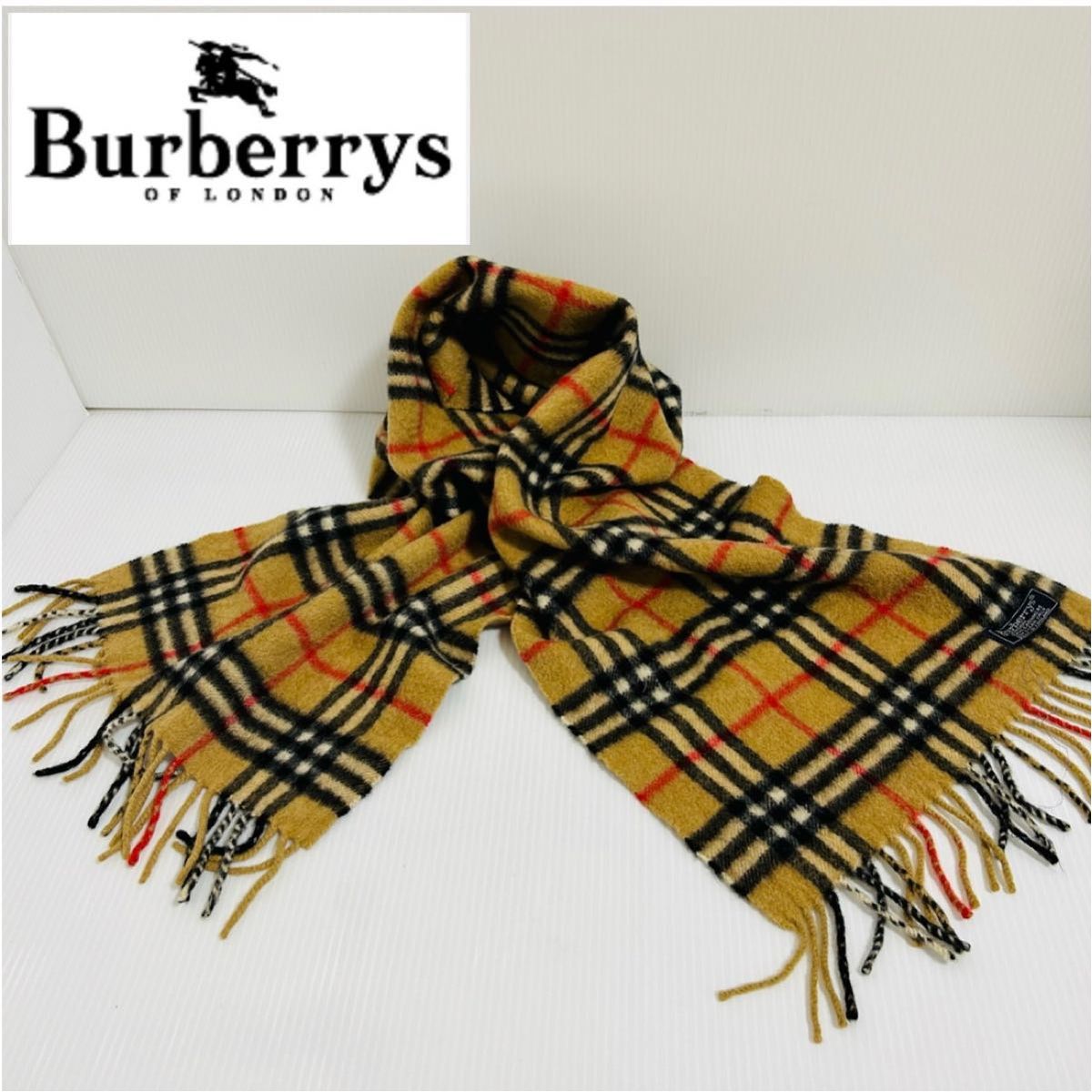 美品】バーバリー BURBERRY マフラー カシミヤ100% イングランド製