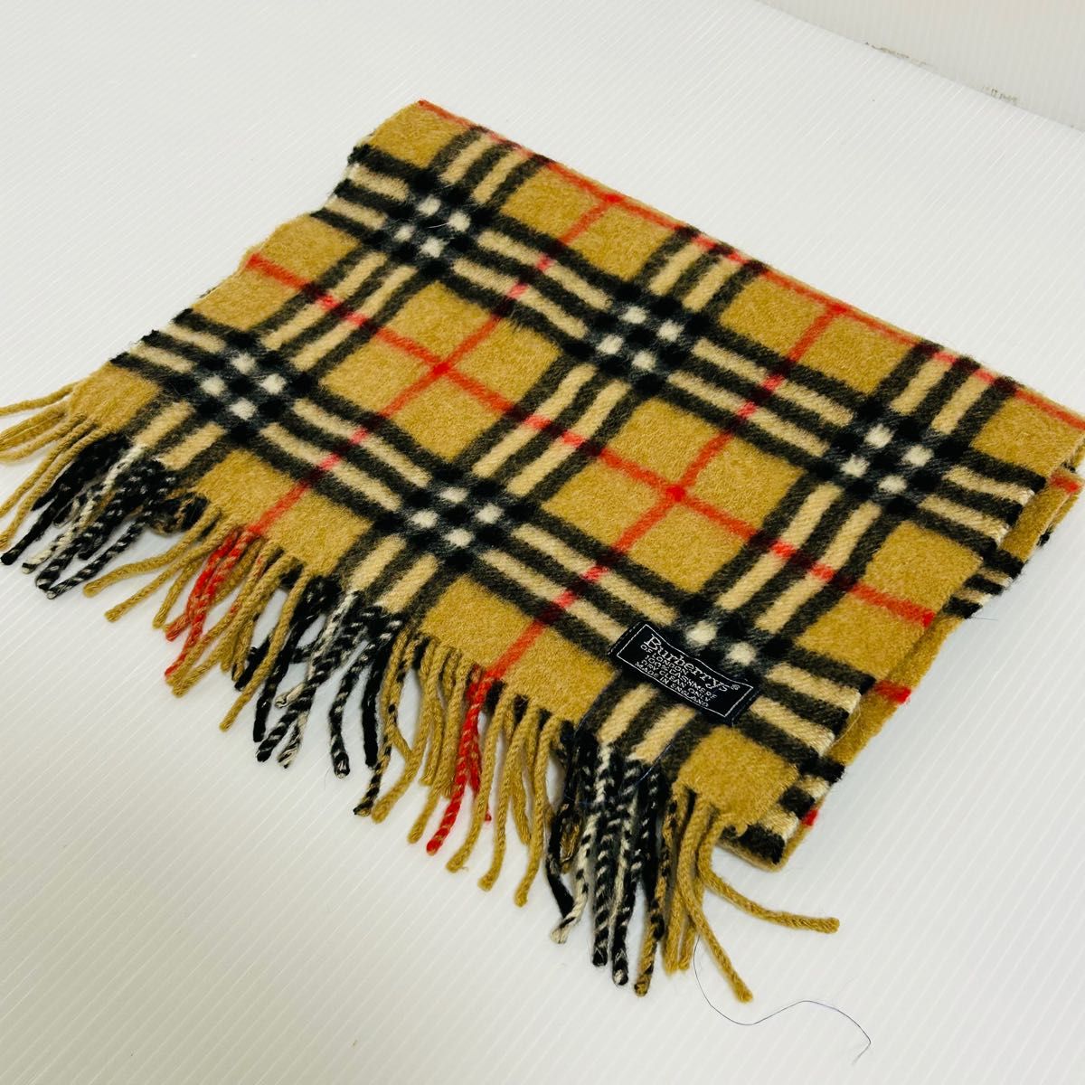 【美品】バーバリー BURBERRY マフラー カシミヤ100% イングランド製 ノバチェック バーバリーマフラー チェック柄