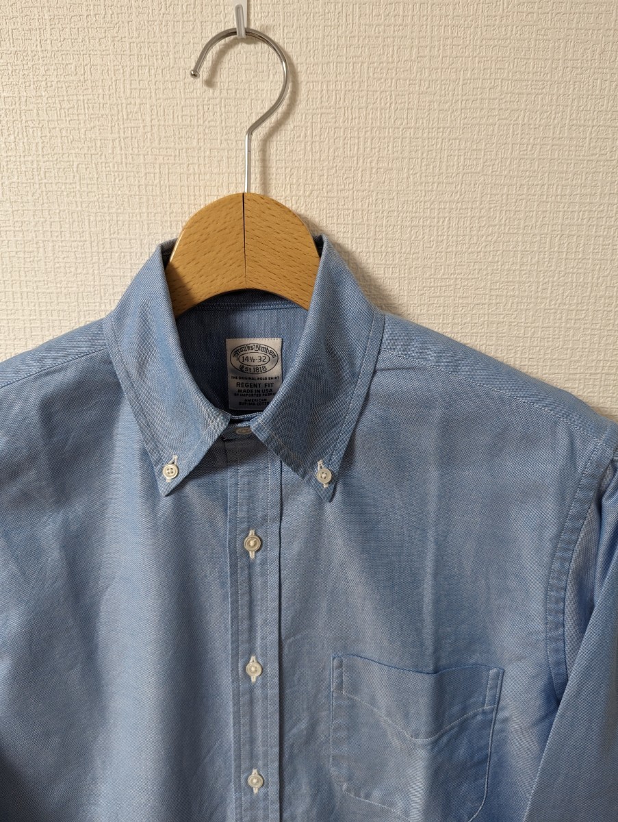 格安HOT】 Brooks Brothers シャツ ブルー MADE IN USA 6ボタン 7Oovk